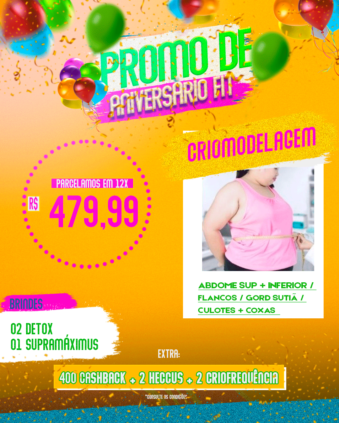 CRIOMODELAGEM ABDÓMEN SUPERIOR + INFERIOR + FLANÇOS + SUTIÃ + CULOTES + COXA