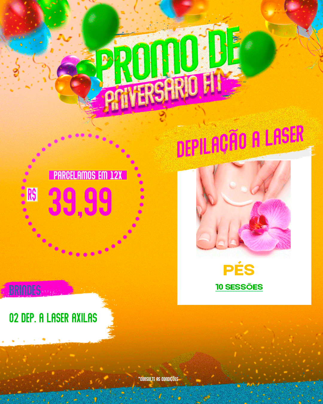 DEPILAÇÃO A LASER - PÉS 10 SESSÕES