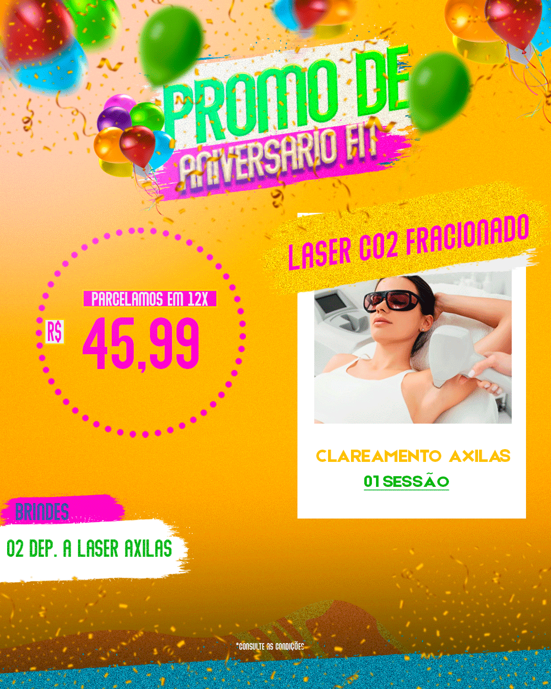 LASER CO2 FRACIONADO 01 SESSÃO CLAREAMENTO AXILAS