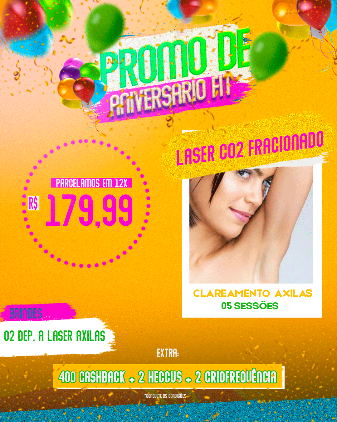 LASER CO2 FRACIONADO 05 SESSÕES CLAREAMENTO AXILAS