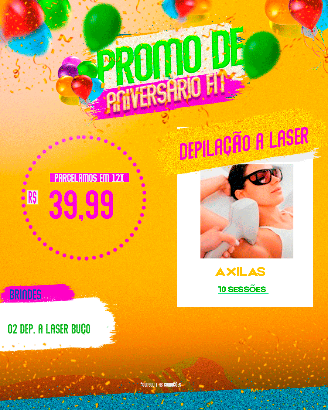 SESSÕES ( 10 ) DEPILAÇÃO A LASER AXILAS