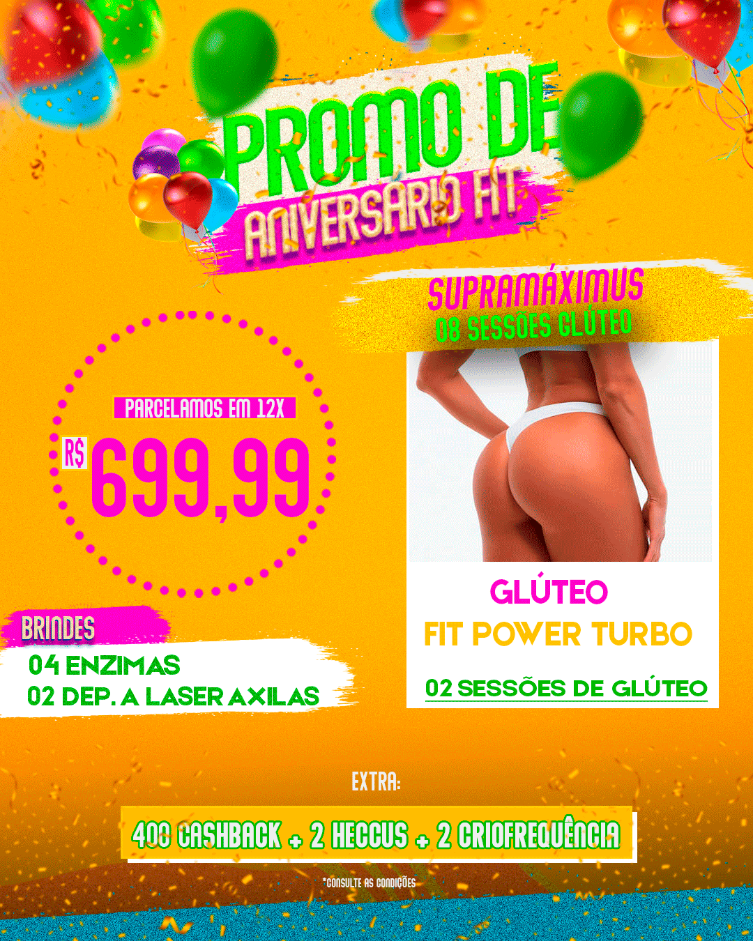 SUPRAMÁXIMUS 8 SESSÕES GLÚTEOS + GLÚTEO FIT POWER TURBO 02 SESSÕES