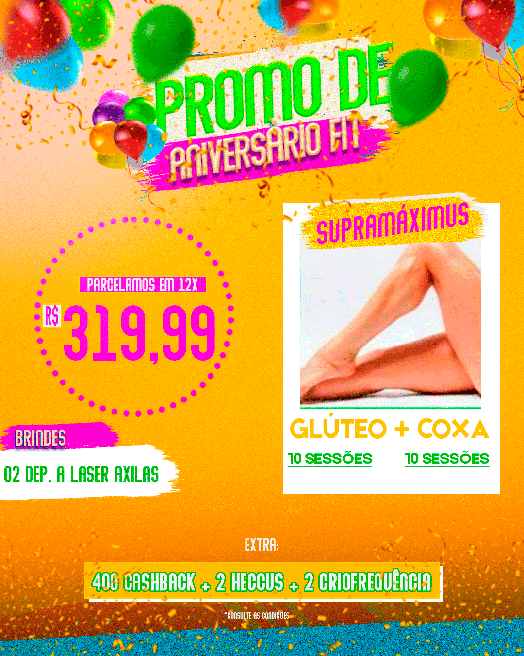 SUPRAMÁXIMUS GLÚTEOS + COXA 10 SESSÕES