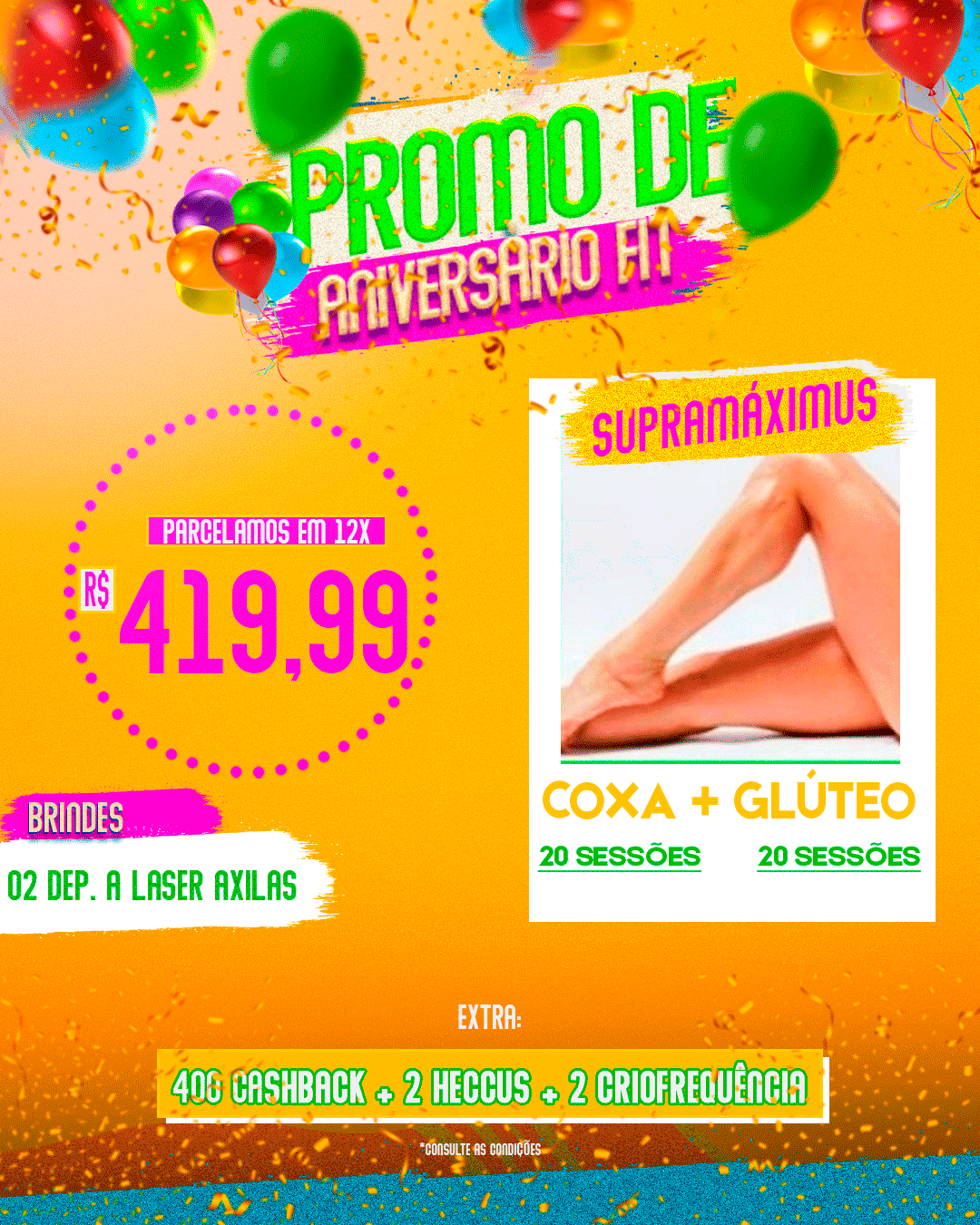 SUPRAMÁXIMUS GLÚTEOS + COXA 20 SESSÕES