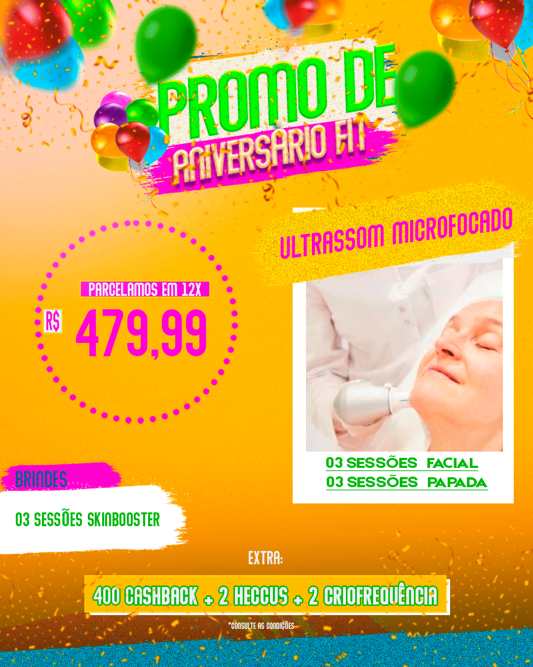 ULTRASSOM MICROFOCADO 03 SESSÕES FACIAL + 03 PAPADA